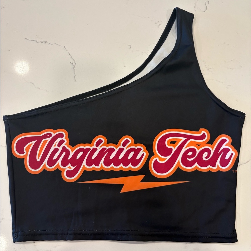 Virginia Tech One-Shoulder Crop Top Tailgate and Gameday